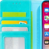 Apple iPhone 6/6s Turquoise Portemonnee Wallet Case - boek Telefoonhoesje Kunst leer - Book case