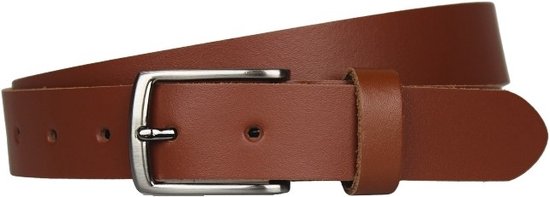 Leren riem heren/dames cognac - Taillemaat: 95 - Trendy riemen - Kostuum riem -  Nette riem - Casual riemen