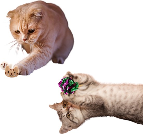 Kattenspeeltjes Set - 25 stuks - Interactieve Kattenspeelgoed & Speelmuisje & Kattenspeeltjes met Catnip Kattenkruid - Kitten Speeltjes - Speelgoed voor Katten - Interactieve Kattenhengel - Merkloos