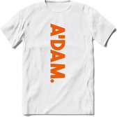 A'Dam Amsterdam T-Shirt | Souvenirs Holland Kleding | Dames / Heren / Unisex Koningsdag shirt | Grappig Nederland Fiets Land Cadeau | - Wit - XXL