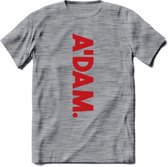 A'Dam Amsterdam T-Shirt | Souvenirs Holland Kleding | Dames / Heren / Unisex Koningsdag shirt | Grappig Nederland Fiets Land Cadeau | - Donker Grijs - Gemaleerd - XXL