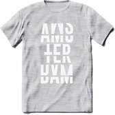 Amsterdam T-Shirt | Souvenirs Holland Kleding | Dames / Heren / Unisex Koningsdag shirt | Grappig Nederland Fiets Land Cadeau | - Licht Grijs - Gemaleerd - L