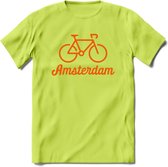 Amsterdam Fiets Stad T-Shirt | Souvenirs Holland Kleding | Dames / Heren / Unisex Koningsdag shirt | Grappig Nederland Fiets Land Cadeau | - Groen - XL