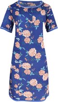 Dames nachthemd korte mouw kleurrijke bloemenprint XXL 44-46 blauw/roze
