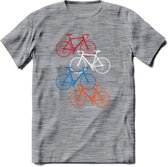 Amsterdam Bike City T-Shirt | Souvenirs Holland Kleding | Dames / Heren / Unisex Koningsdag shirt | Grappig Nederland Fiets Land Cadeau | - Donker Grijs - Gemaleerd - 3XL