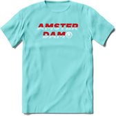 Amsterdam T-Shirt | Souvenirs Holland Kleding | Dames / Heren / Unisex Koningsdag shirt | Grappig Nederland Fiets Land Cadeau | - Licht Blauw - L