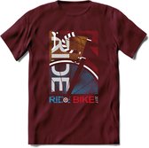 Ride A Bike T-Shirt | Souvenirs Holland Kleding | Dames / Heren / Unisex Koningsdag shirt | Grappig Nederland Fiets Land Cadeau | - Burgundy - S