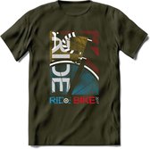 Ride A Bike T-Shirt | Souvenirs Holland Kleding | Dames / Heren / Unisex Koningsdag shirt | Grappig Nederland Fiets Land Cadeau | - Leger Groen - M