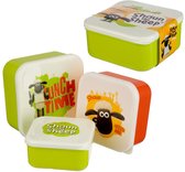 Set Van 3 Koekdoosjes - Shaun The Sheep - Snackdoos - Koek Doosje - Snack Doos - Lunchbox - Lunch Box - Broodtrommel - Brood Trommel