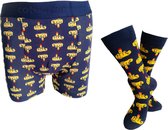 Verjaardag cadeau – BOXER SHORT met bij passende SOKKEN - Geschenk Set - Middelvinger -Grappige boxer – Mannen Sokken – Heren Boxer Short - Leuke Boxer Short – Mannen Cadeau - Luck