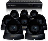 Securetech bekabeld camerabewaking systeem - met 8 beveiligingscamera - zwart - voor binnen & buiten - haarscherp beeldkwaliteit - nachtzicht tot 30 meter - software voor smartphon