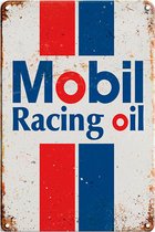 Signs-USA - Retro wandbord - metaal - Mobil Racing Oil - 20 x 30 cm