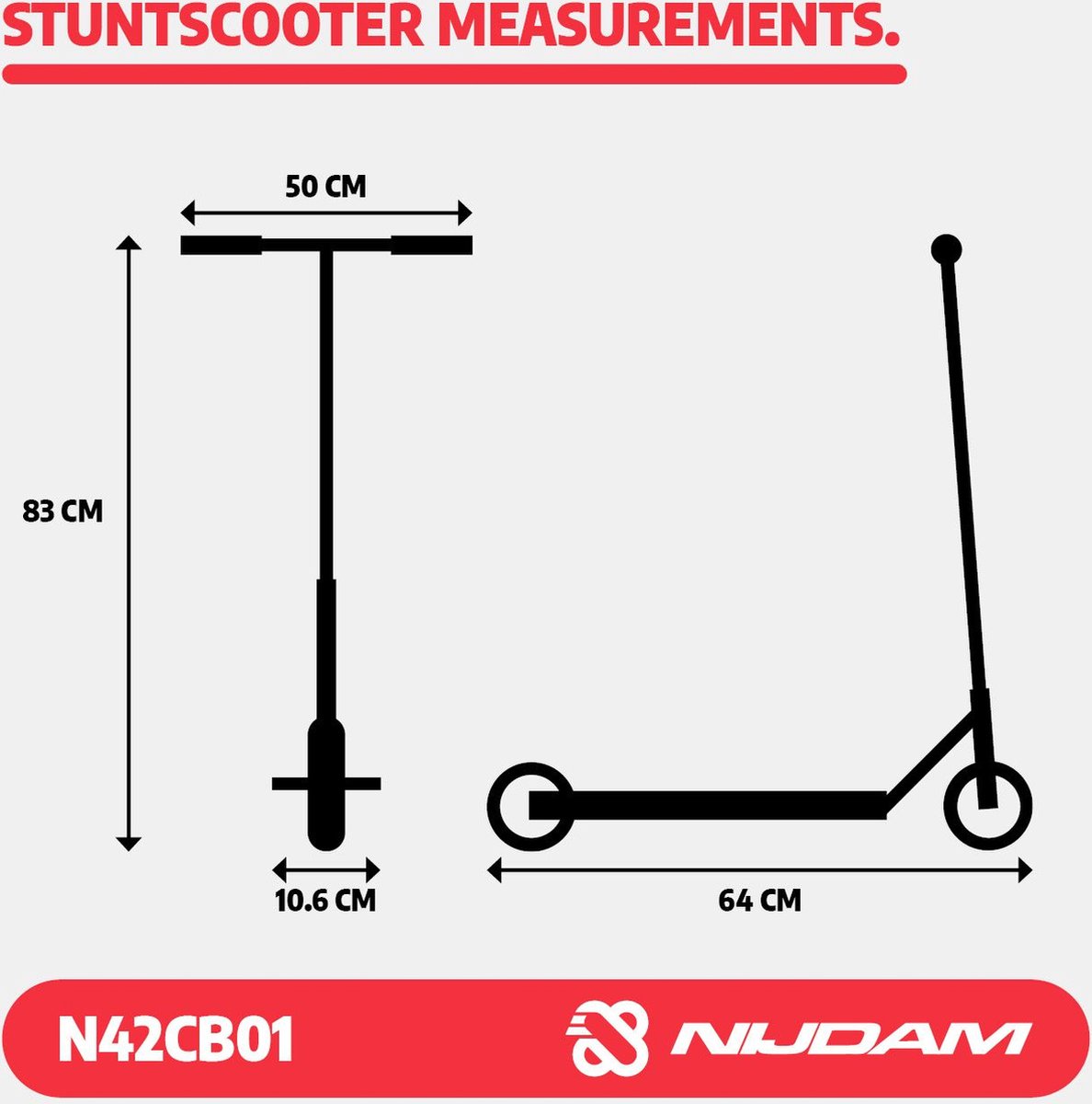 Nijdam Stuntstep - Neon Feelin' - Zwart/Blauw - Aluminium — afbeelding 2