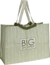 Extra grote boodschappen Shopper tas 70 x 48 cm groen - Met stevige hengsels