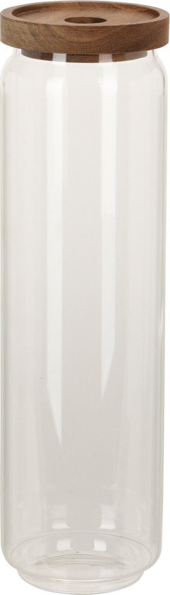 Pot de conservation/boîte de conservation en Verres luxe cuisine 1500 ml - Bidons alimentaires de conservation avec couvercle hermétique - Dimensions : 9 x 30 cm