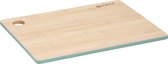 Set de 1x planches à découper bord vert 28 x 38 cm en bois de bambou - Planches de Plateaux de service à pain