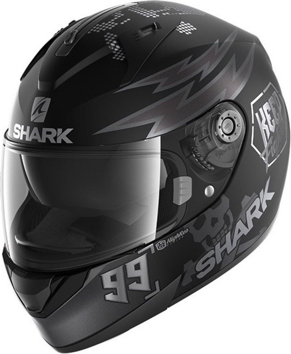 Shark Ridill 1.2 Catalan Bad Boy Mat Black Anthracite Silver Full Face Helmet XS - Maat XS - Helm