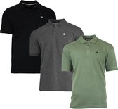 Donnay Polo 3-Pack - Sportpolo - Heren - Maat XL - Zwart/Charcoal/Army (416)