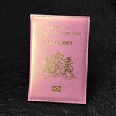 SY Goods - Roze Kunstleren Paspoorthouder - Paspoort Hoesje - Cover - Nederland