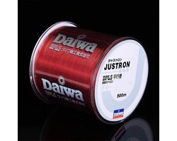 Vislijn Daiwa Justron nylon 500m Rood 0.32mm Nylon Draad Extra Sterk 10.5kg - Visdraad voor Zoetwater en Zoutwater