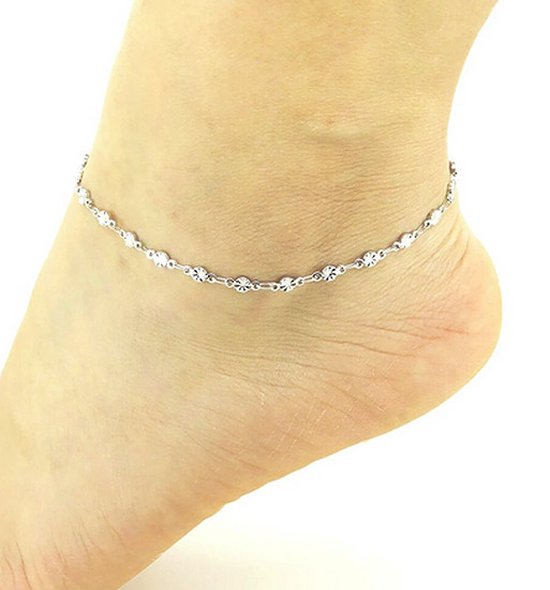 Bracelets de cheville en acier inoxydable petit tournesol