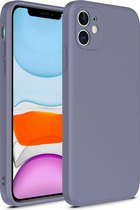 Smartphonica iPhone 12 Mini siliconen hoesje met zachte binnenkant - Paars Grijs / Back Cover geschikt voor Apple iPhone 12 Mini