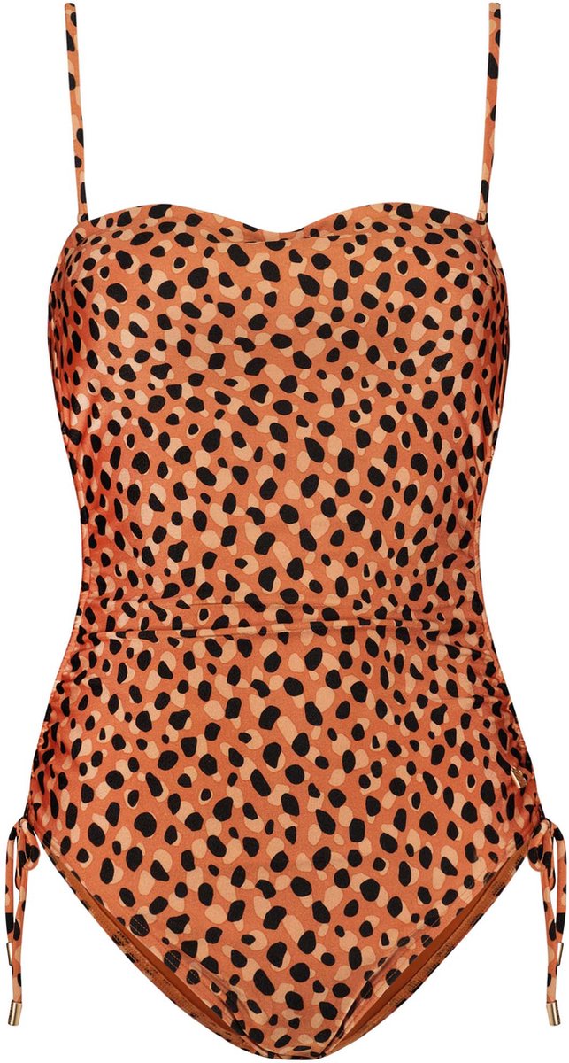 Beachlife Leopard Spots trend badpak - Bruin/Oranje - Dierenprint Dierenprint, Bruin, Oranje