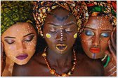 Graphic Message - Schilderij op Canvas - Afrikaanse Vrouwen - Africa - Afrika - Woonkamer Kunst