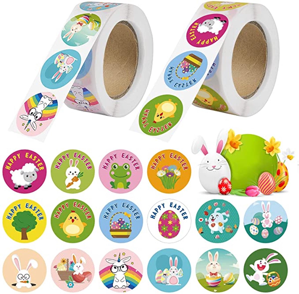 Paas stickerpakket | Vrolijke stickers Pasen | 1-2 dagen thuis