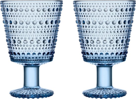 Iittala Kastehelmi - Glazen Set - Universeel Glas - Vaatwasserbestendig - Aquablauw - 26 cl - 2 Stuks