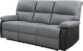 Bol.com Relaxfauteuil relaxstoel verstelbaar bank "Lincoln" - 3 zits - Zwart / Donkergrijs aanbieding