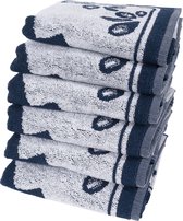Twentse Damast Keuken Handdoeken - Hollandse Designs - Keukendoeken Set - 6 stuks - 50x55 cm - Jongen Meisje Blauw