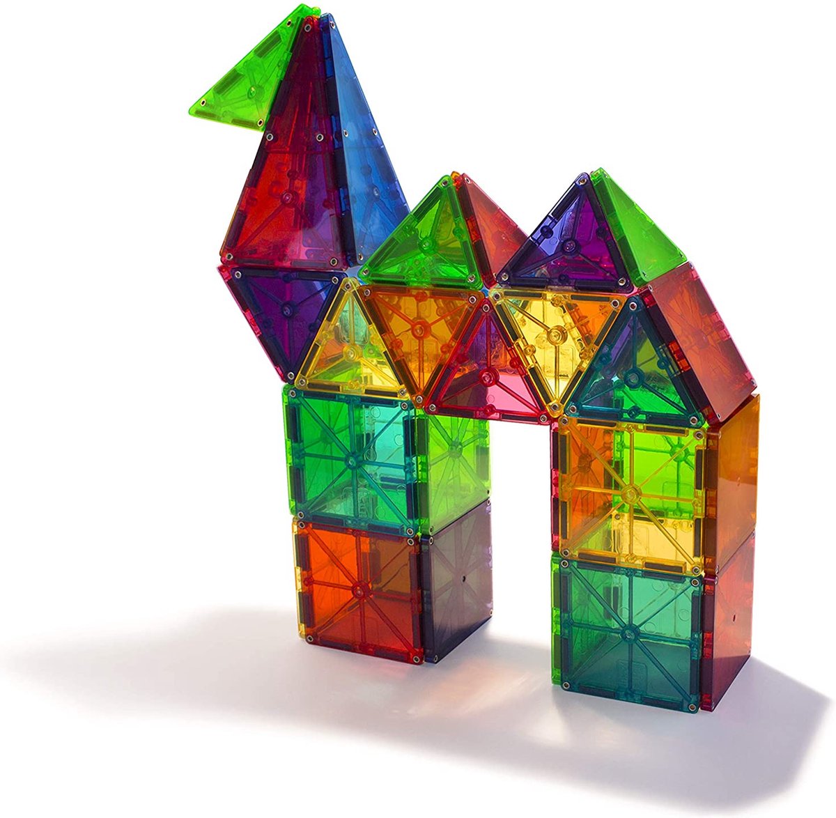 Doorschijnende kleuren 100 stuks van Magna-Tiles in Doorschijnende kleuren – productfoto