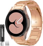 Bracelet de montre intelligente - Convient pour Samsung Galaxy Watch 4 Classic - Bracelet de montre - Métal en acier inoxydable - Fungus - Lien - Or rose
