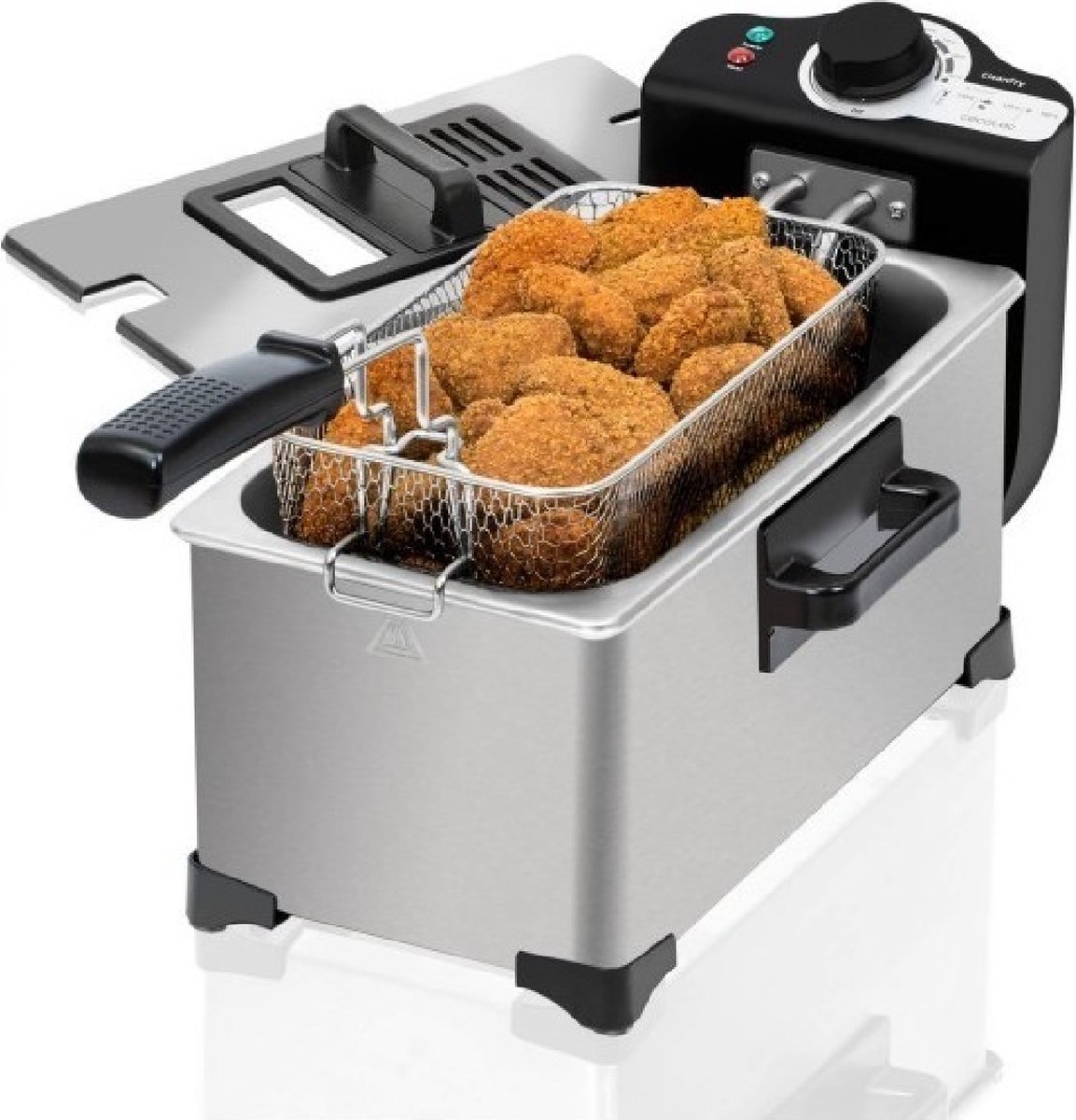 Cecotec CleanFry Enkel 3 l Vrijstaand 2000 W Frituurpan Zwart, Roestvrijstaal
