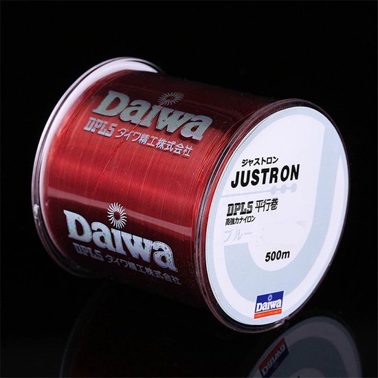 Vislijn Daiwa Justron nylon 500m Rood 0.37mm Nylon Draad Extra Sterk 14.5kg - Visdraad voor Zoetwater en Zoutwater - Daiwa