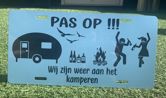 Foto: Camping usa kentekenplaat wij gaan weer kamperen dansen camping caravan vakantie kamperen blauw dansen