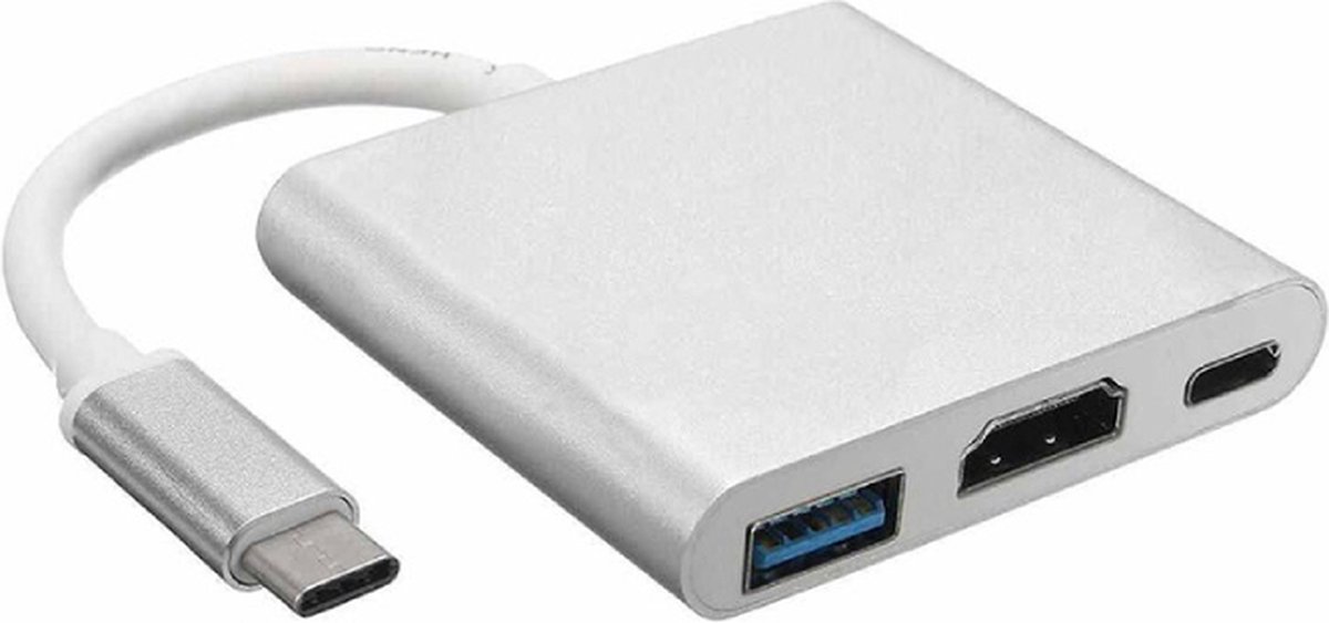 Adaptateur USB-C vers HDMI, USB-A et USB-C PD 60W - DP 1.2 / HDMI