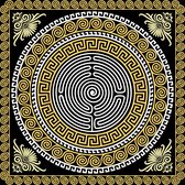 Celtic Tree - Kunststof Spiritueel Kleed - Labyrinth - 60x60cm - Goud - Zilver - Pagan - Heidens - Magisch - Mystiek - Ritueel - Altaarkleed