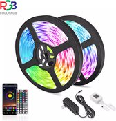 ColorRGB, LED RGB Strip Light, APP Control Color Changing LED SMD 5050 RGB Light Strips with RF Remote For for Rooms, Party, 30led/M, Bluetooth
