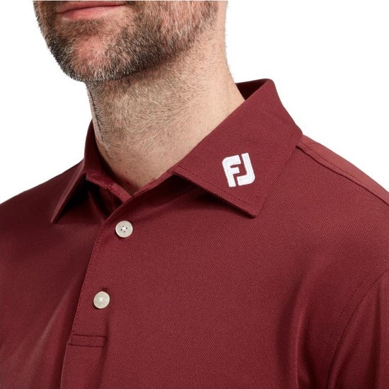Heren Golf Polo - Footjoy Stretch Pique Solid - Maroon - M van Footjoy — afbeelding 3