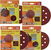 Schuurschijf klittenband set 4-delig - Ø125 mm