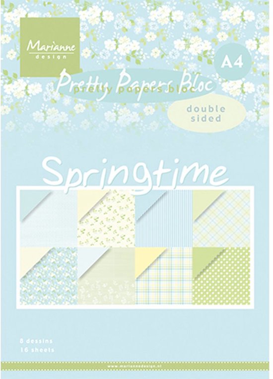 Marianne Design Pretty Paper Bloc - Springtime - A4 - 16 vellen
