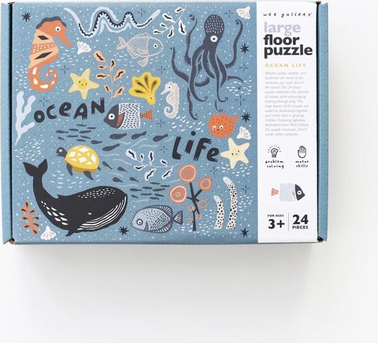 Thumbnail van een extra afbeelding van het spel Wee Gallery - Floor Puzzle - Ocean Life - puzzel - grote stukken