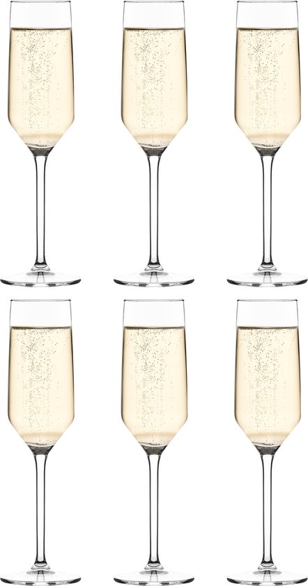 Libbey Champagneglas Seli – 220 ml / 22 cl - 6 Stuks - Vaatwasserbestendig - Modern design