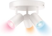 WiZ Opbouwspot Imageo Rond Wit 3 spots - Slimme LED-Verlichting - Gekleurd en Wit Licht - GU10 - 3x 5W - Wi-Fi