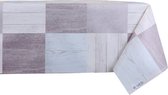 Raved Tafelkleed/Tafelzeil Vierkant Hout Print Blauw/Beige ↔ 140 cm x ↕ 130 cm - PVC - Afwasbaar