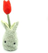 Knuffel, Pluche knuffel zacht rode tulp bloem ,speelgoed, toys, decoratie en souvenir van Nederland.