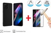 2-In-1 Screenprotector Hoesje Bescherming Protector Set Geschikt Voor Oppo Find X5 Pro 5G - Full Cover 3D Edge Tempered Glass Screen Protector Siliconen Back Bescherm Hoes Cover Ca