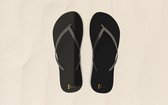 Huurdies Slippers | Teenslippers | Zwart | Maat 36 - 38 | 1,5 cm dik